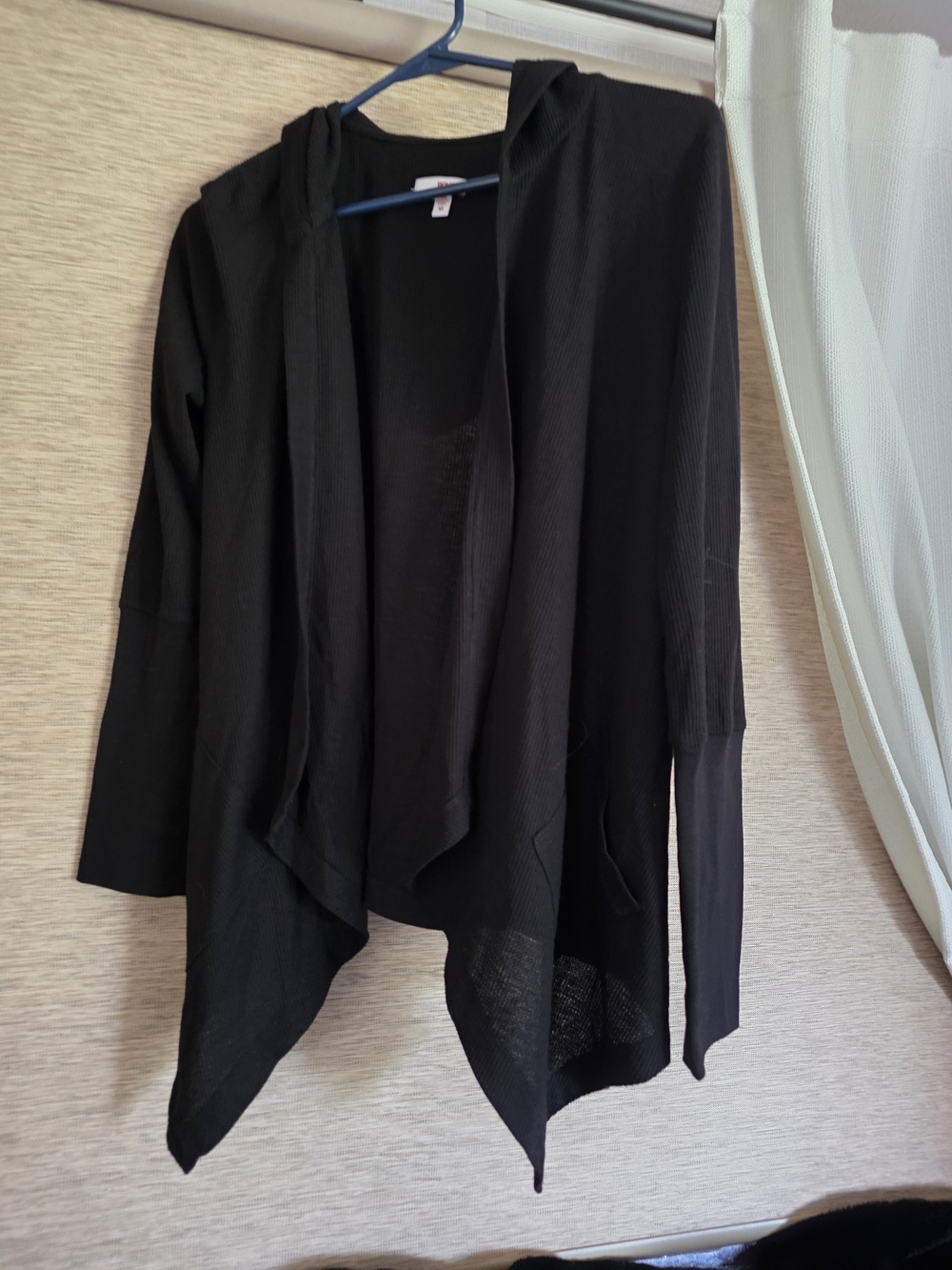 BONGO Black Hooded Drape Cardigan